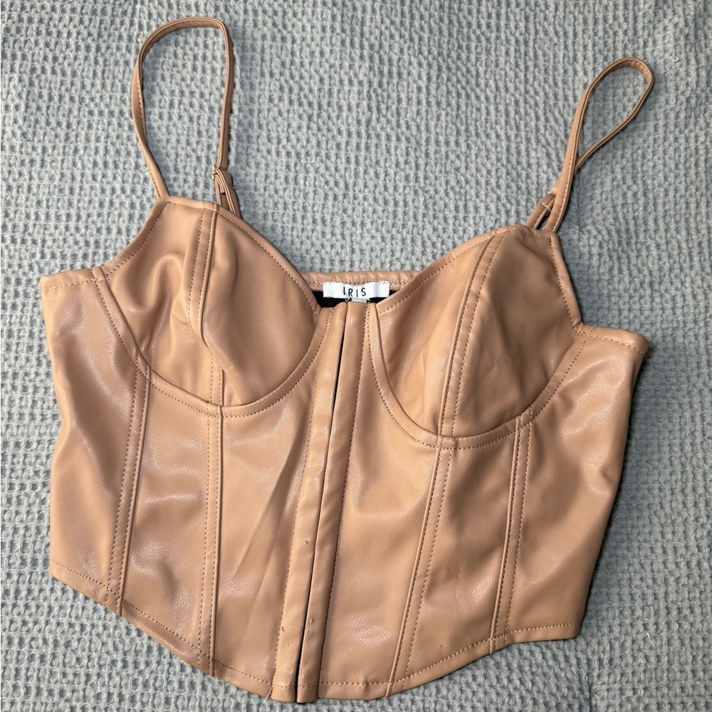 Iris Tan Sleeveless Bustier Bodysuit